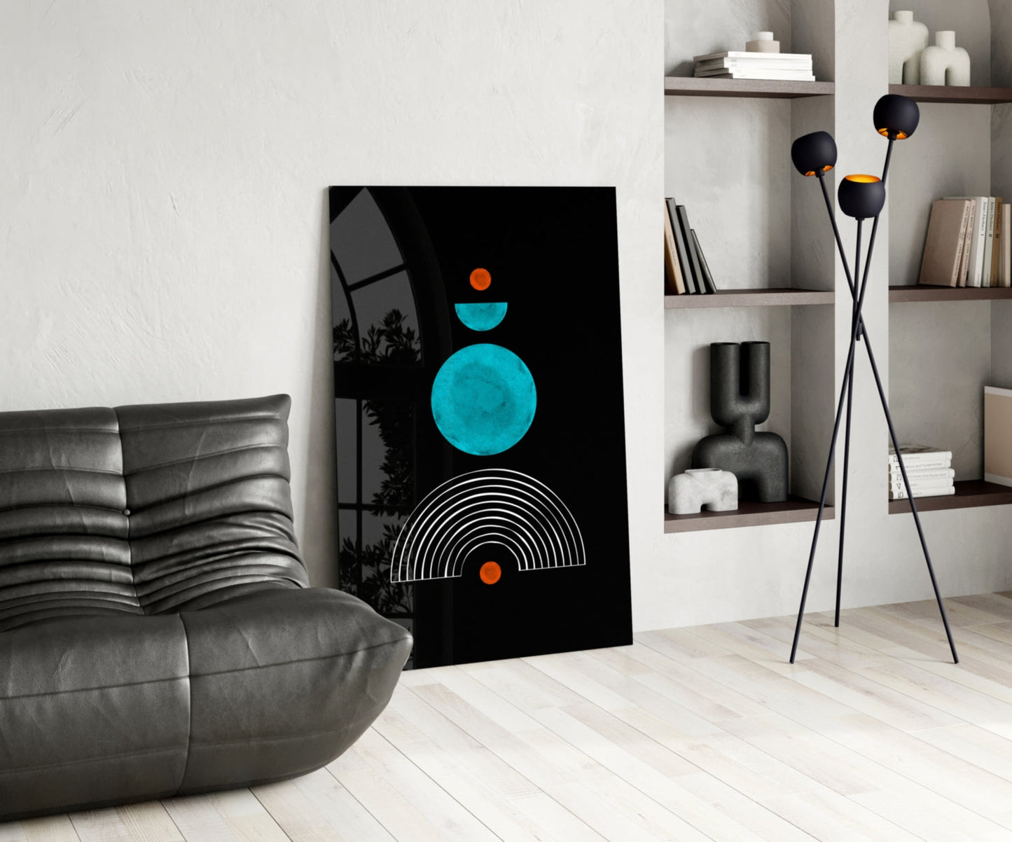 Dot Under the Rainbow Glass Wall Art