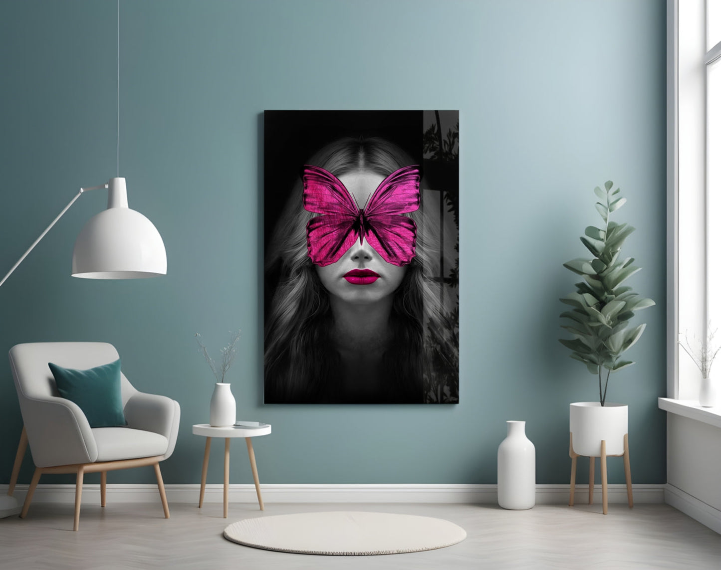 Butterfly Eyes Glass Wall Art