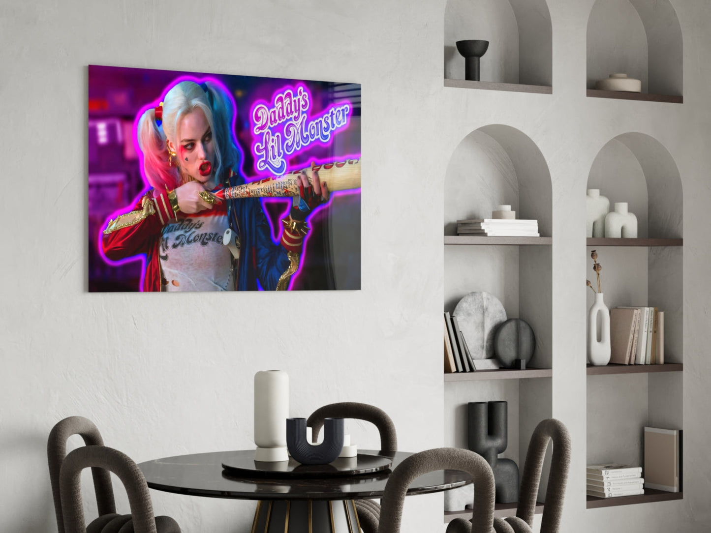 Harley Quinn Glass Wall Art