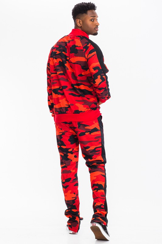 camouflage tracksuit for men camo 2 piece red