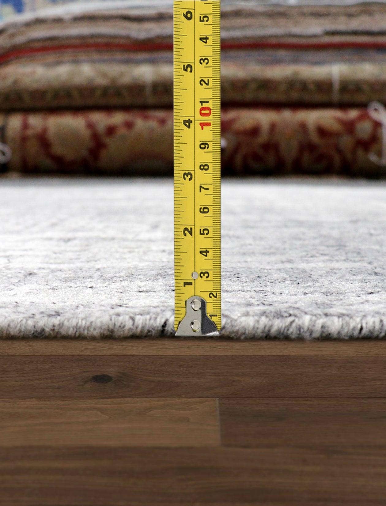 Canvello Hand-Loomed Bsilk & Wool Silver Area Rug- 5'4" X 7'8"-4