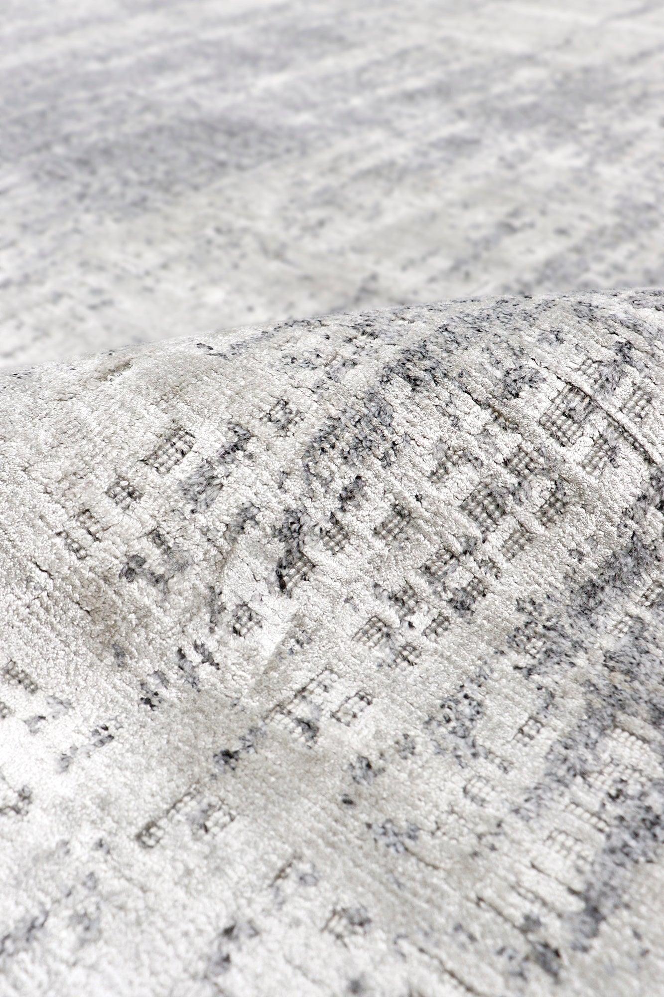 Canvello Hand-Loomed Bsilk & Wool Silver Area Rug- 5'4" X 7'8"-3