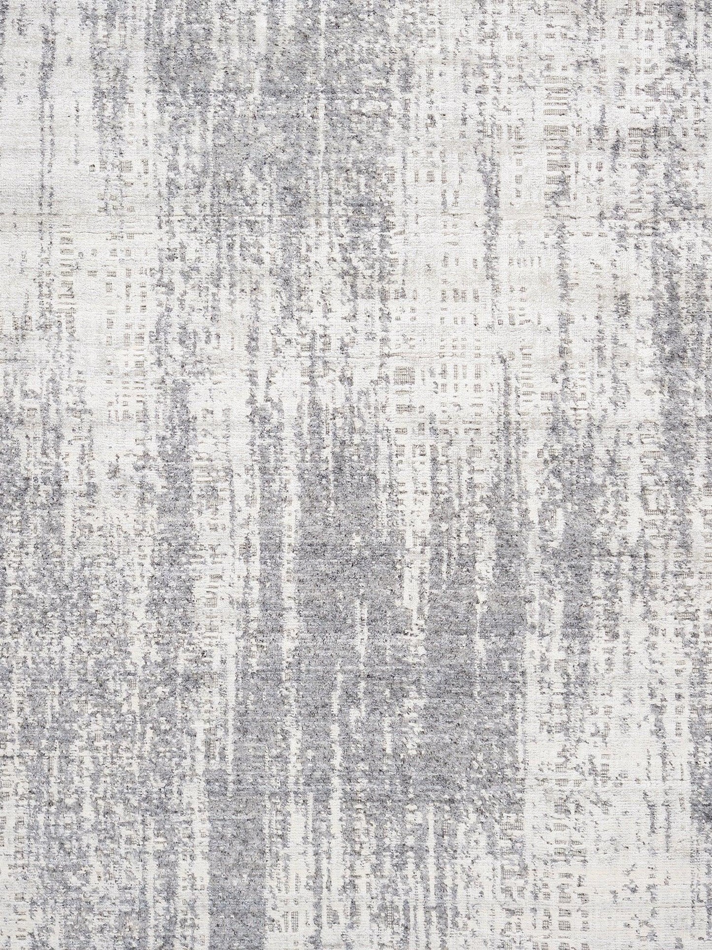 Canvello Hand-Loomed Bsilk & Wool Silver Area Rug- 5'4" X 7'8"-1
