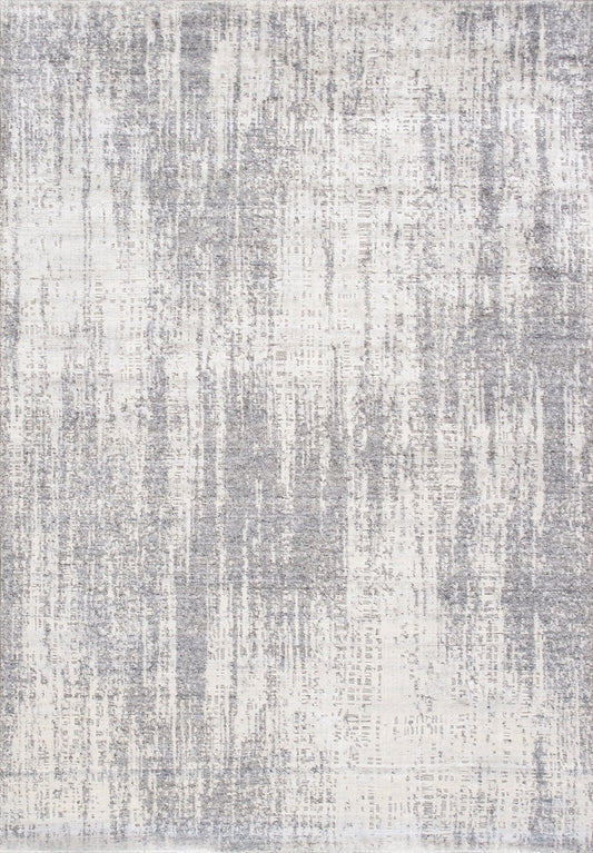Canvello Hand-Loomed Bsilk & Wool Silver Area Rug- 5'4" X 7'8"-0