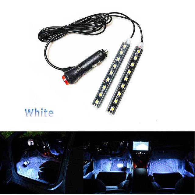 Car Interior LED Foot Sole Interior Car Lights Decoration Light Strip Car Interior Atmosphere Light Under Lighting Dashboard Waterproof Decoration Lighting Kit Bluetooth Smart LED Light Strips for Cars