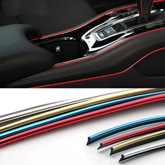 Car Moulding Electroplating Color Film Car Interior Exterior Decoration Automobile Motor Exterior Decoration Moulding Trim Strip line Sticker Insert Trim Car Interior Moulding Trim 3D Line Strips Decorative Strips Line