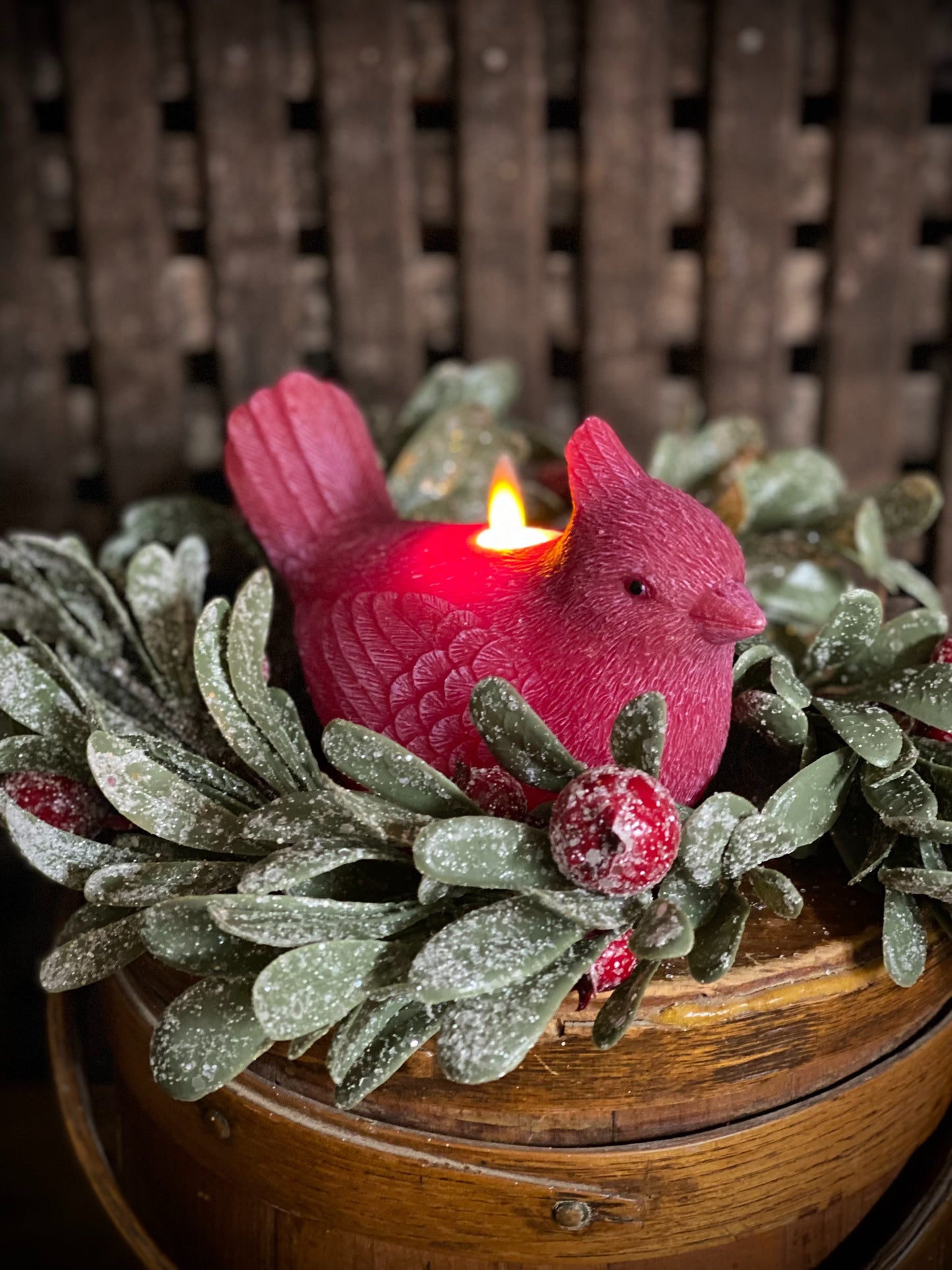 Cardinal Shaped Moving Flame LED Candle