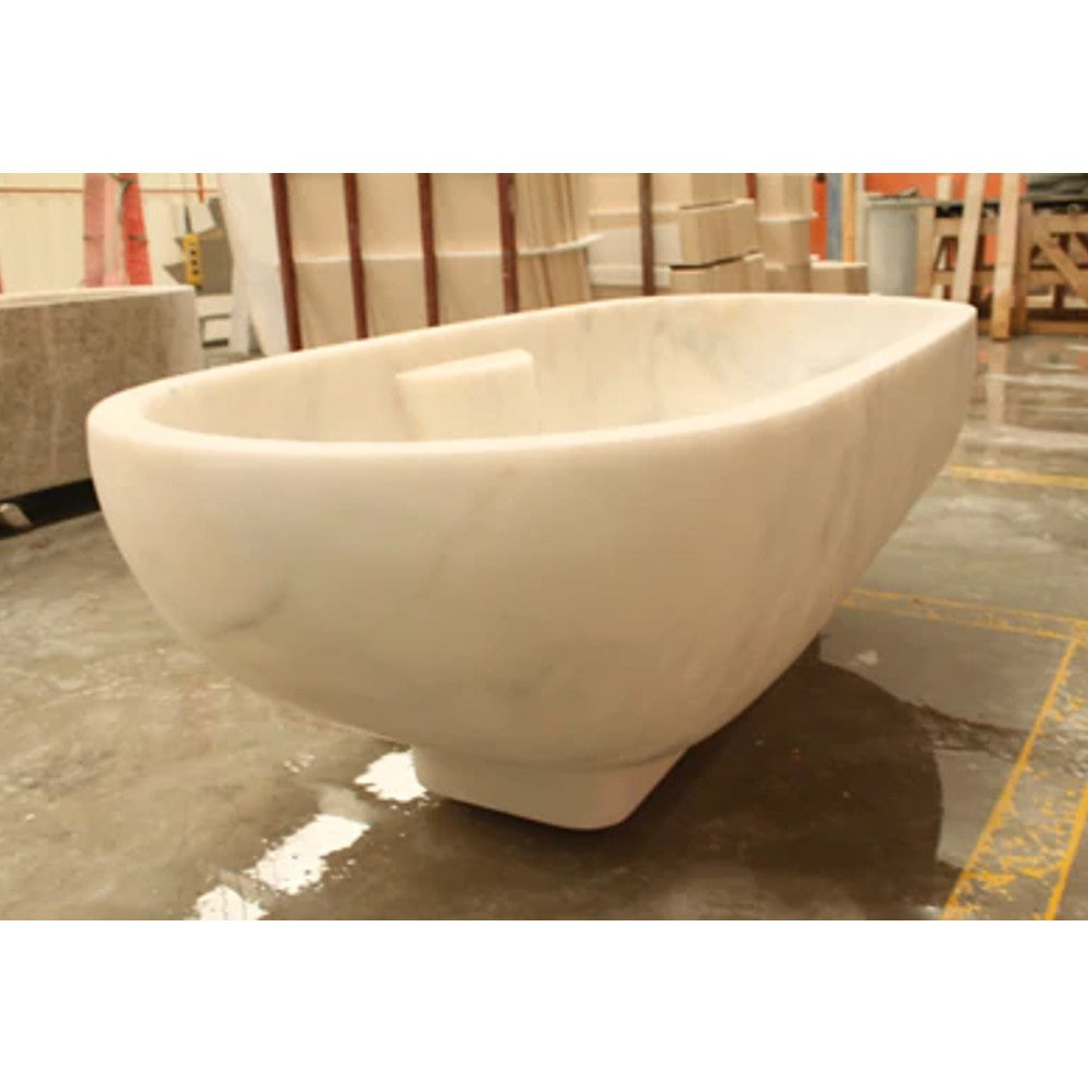 Bianco Carrara White Marble Bathtub Hand Carved Sculptural Luxury Spa 30 x 70 x 20
