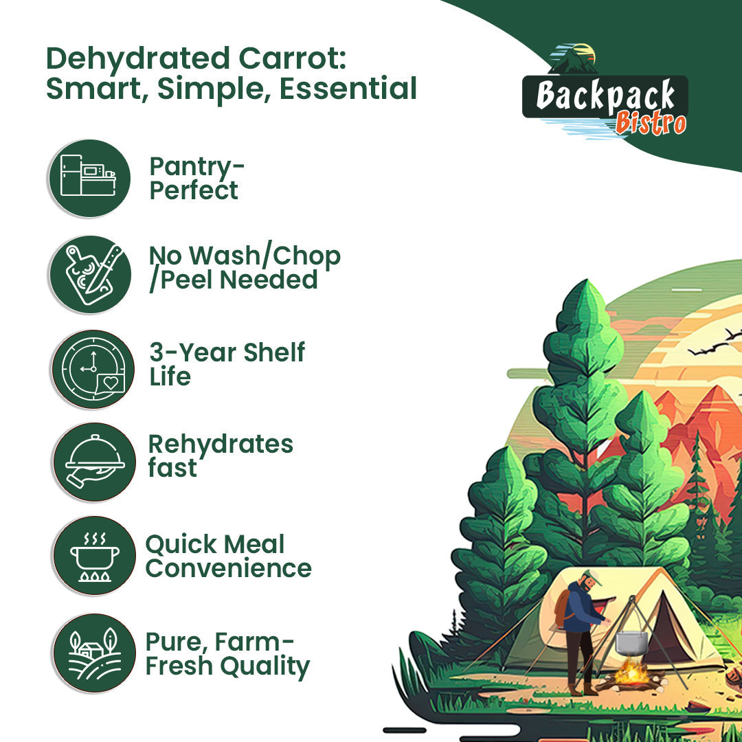 Backpack Bistro Dehydrated Shredded Carrots 14.8 oz (420 g)-4