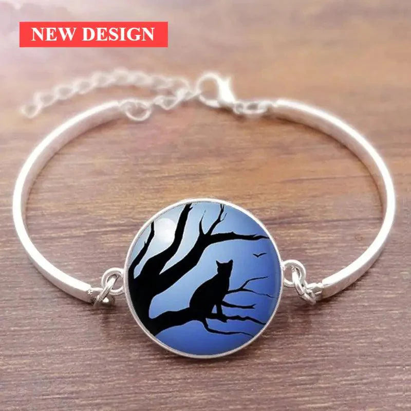 Cat Star Under The Glass Charm Bracelet Convex Plane Photo Handmade Jewelry For Woman And Man Accessories