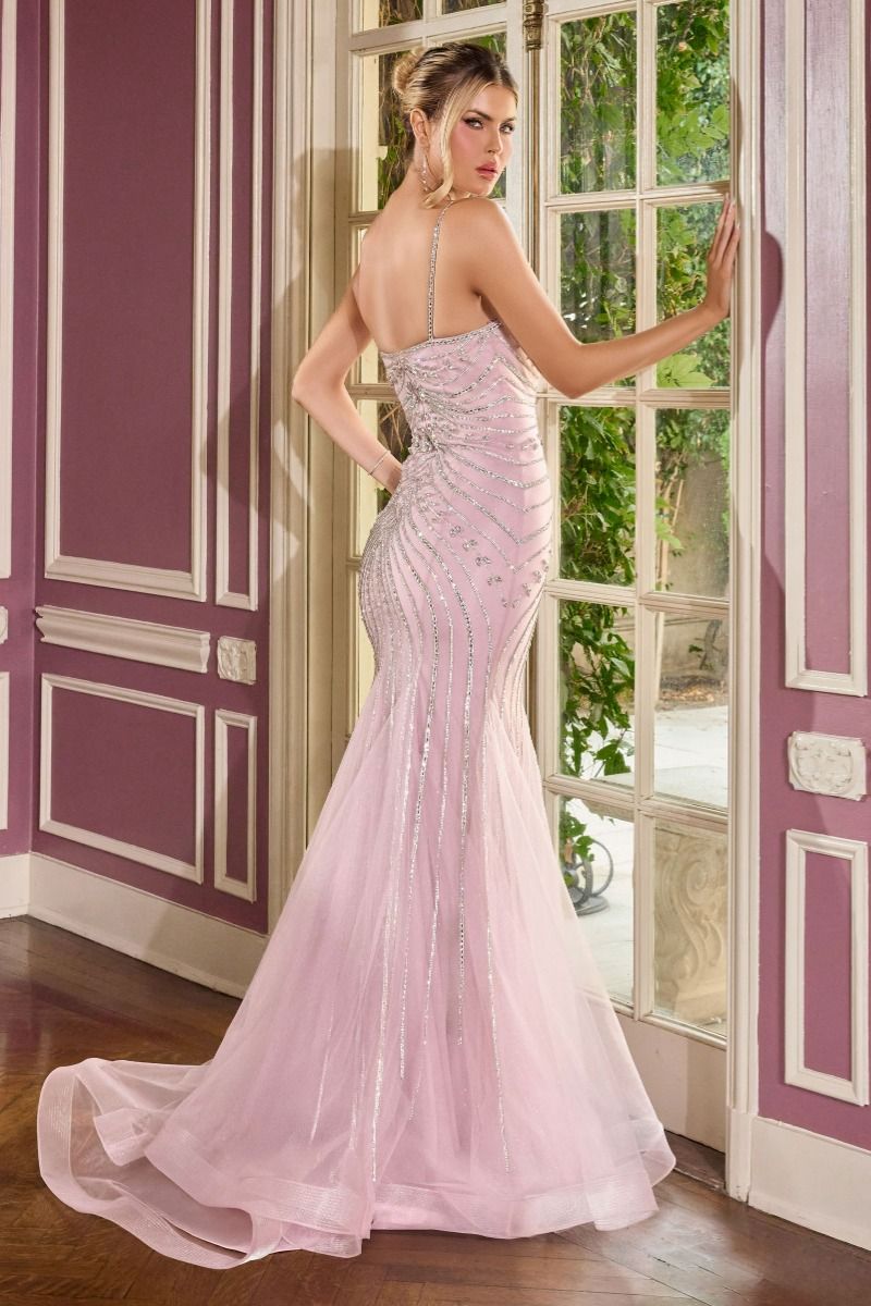 Metallic Crystal Fitted Dress-4