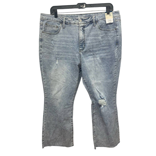 New Terra & Sky Plus Size 20W Stone Washed High Rise Stretch Denim Blue Jeans