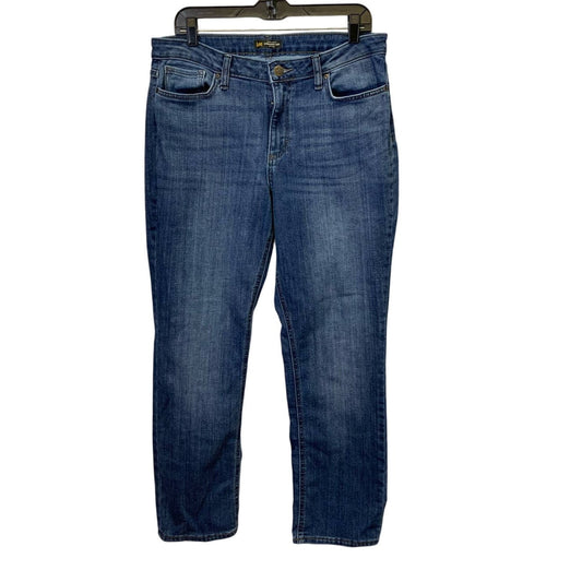 Lee Womens Size 14 Regular Fit Straight Leg Mid Rise Stretch Denim Blue Jeans