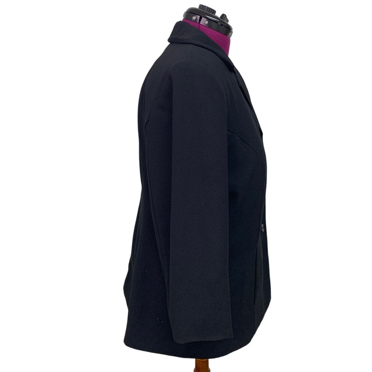 Karen Scott Womens Plus Size 22W 3 Button Black Career Polyester Suit Jacket