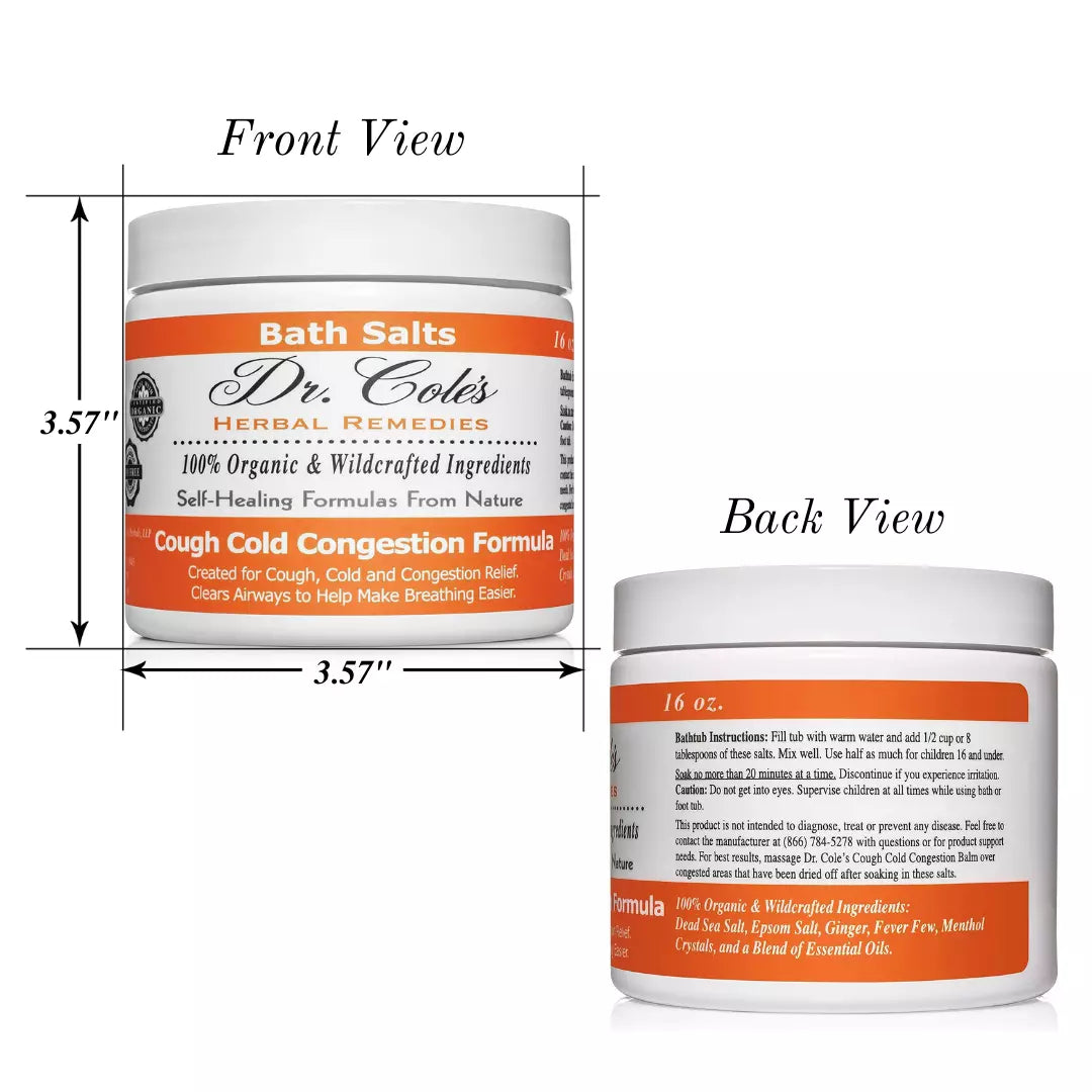 Dr. Cole's Organic Cough Cold Congestion Bath Salts SixPak-1