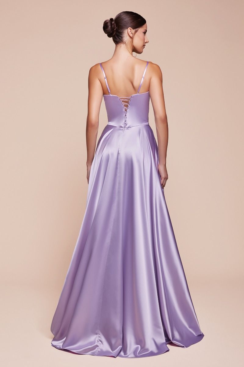 Chic Polished A-Line Satin Bustier Gown for Special Occasion CDCD337