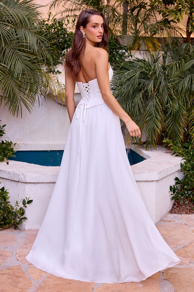 A-line chiffon gown, sculpted corset bodice-1