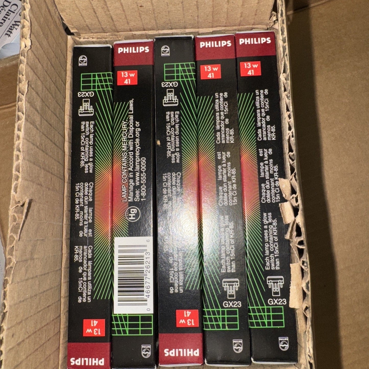 Philips PL-S 13W 30 Lot Of 10 Twin Bulb Fluorescent Tube 2 Pin GX23 Base New