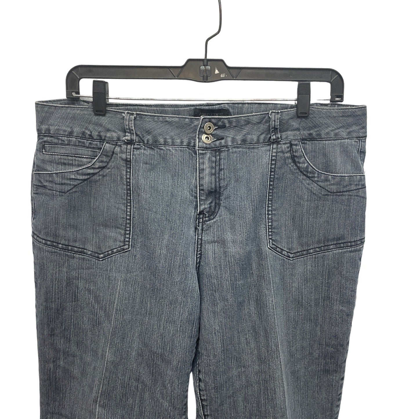 Ashley Stewart Size 18W Medium Wash Straight Leg Stretch Cotton Denim Blue Jeans