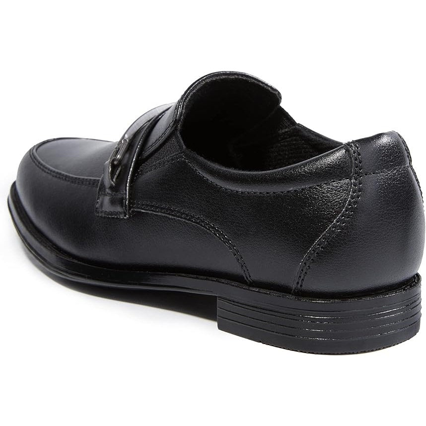 HomeHot Boys Size 1 Black Oxford Slip on Loafers Round Toe Dress Shoes
