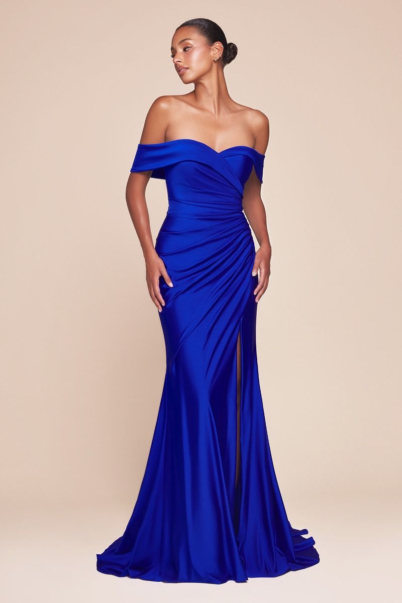 OFF THE SHOULDER STRETCH SPANDEX DRESS CDCD790