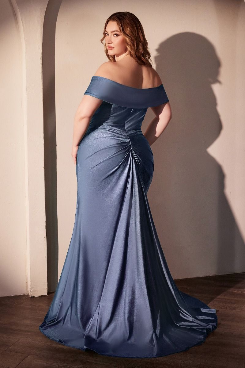 Stretch Spandex Off The Shoulder Curve Dress-8