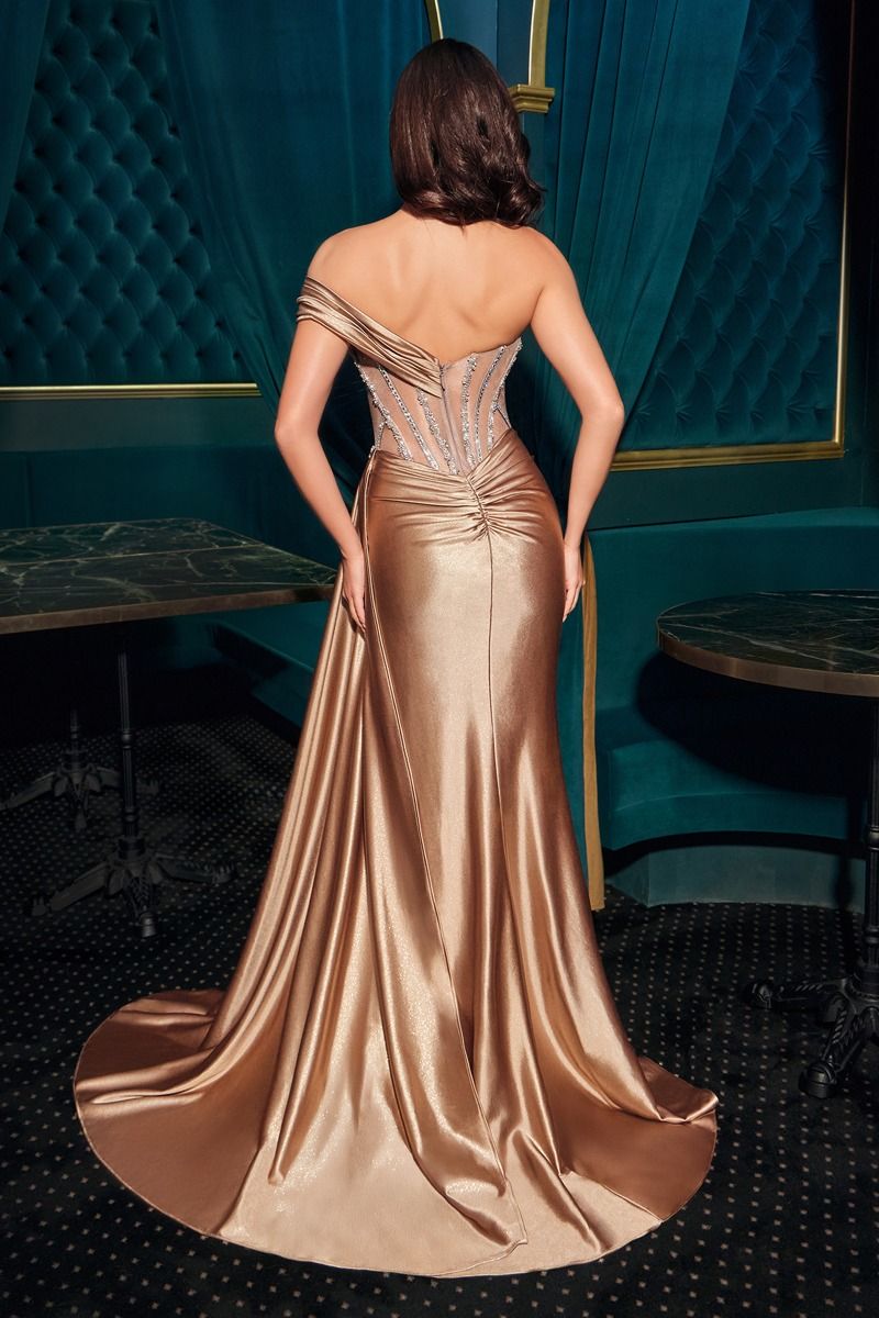 Charming and Graceful Sweetheart Beaded Corset Satin Designer Gown for Prom CDCDS542