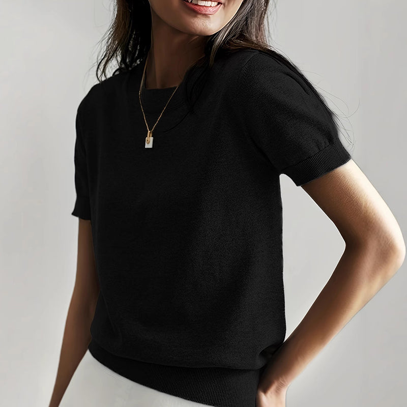 Women’s Soft Stretch Minimalist T-Shirt – Everyday Slim Fit Top