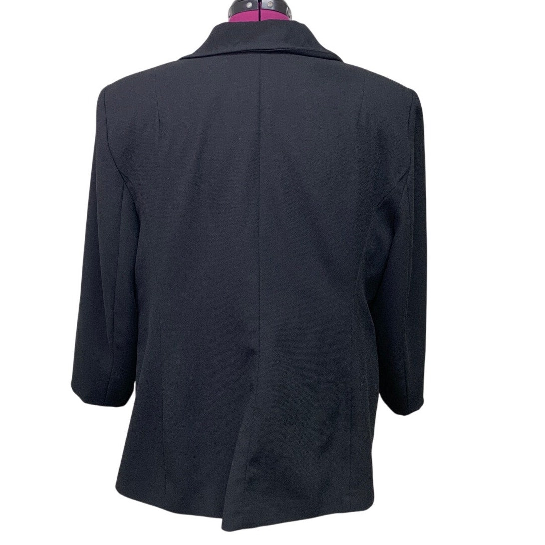 Karen Scott Womens Plus Size 22W 3 Button Black Career Polyester Suit Jacket