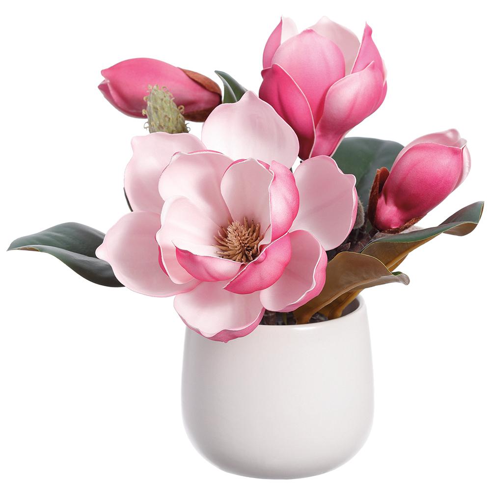 9" Magnolia in Vase  - Cerise Two Tone-0