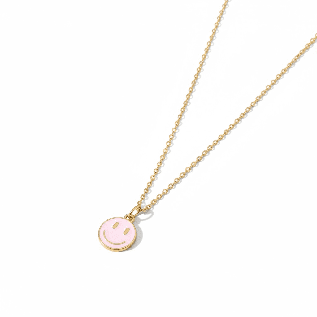 Charm and Necklace with Smiley Pendant
