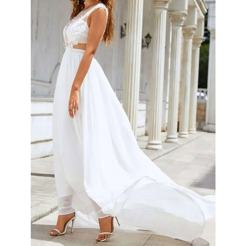 Chiffon Lace Trailing Wedding Large Swing Dress