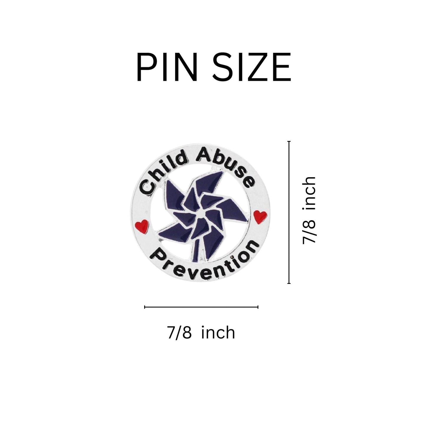10 Pack Child Abuse Prevention Blue Pinwheel Pins