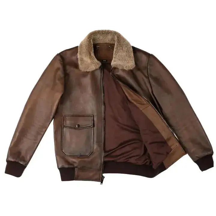 Brown Leather Flight Jacket-1