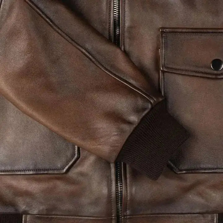 Brown Leather Flight Jacket-4