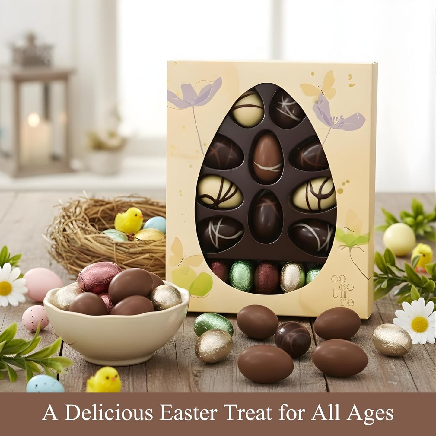Andy Anand Praline-Filled Chocolate Eggs, 20 pc, 7 oz – Gluten-Free, Creamy Hazelnut-Praline Centers, Easter & Year-Round Birthday Gift Box
