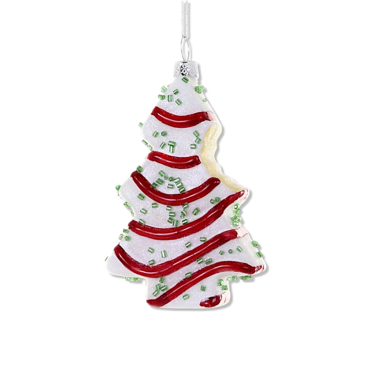 Little Debbie Christmas Tree Cake Ornament with Bite