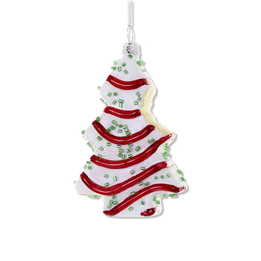 Little Debbie Christmas Tree Cake Ornament with Bite