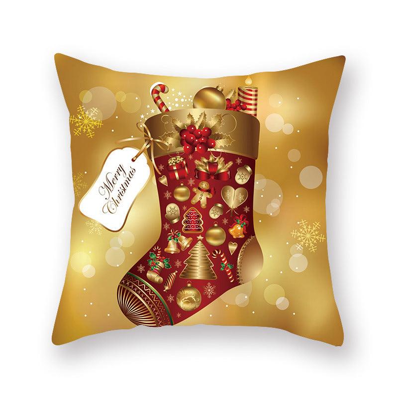 Christmas Xmas Red Pillow Case Tree Decoration Xmas Series Cushion Cover Case Pillow Zippered Square Pillowcase Santa Claus Cushion Cover Christmas Decorations For Home Snowman 45x45CM