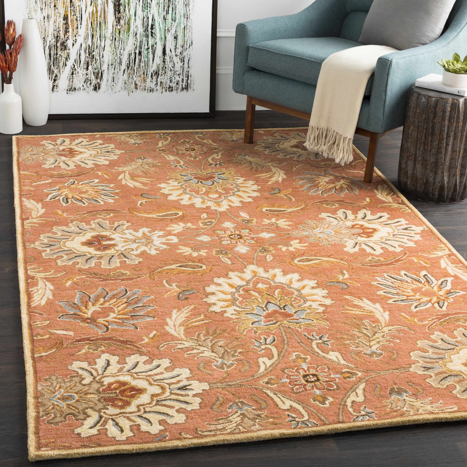 Chesterton Hand Tufted Orange 1112 Area Rug-1