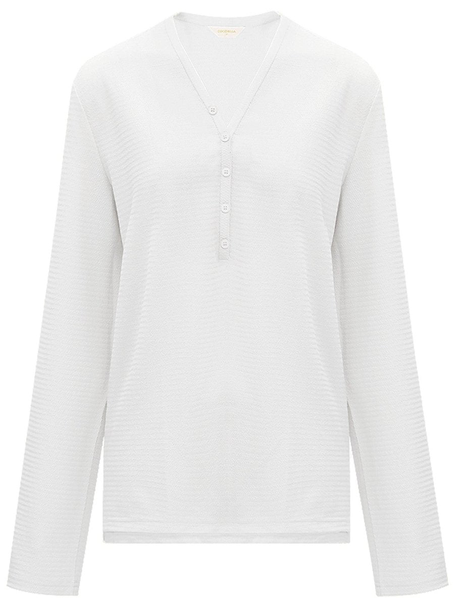 Classic V-neck Jacquard Tee-3