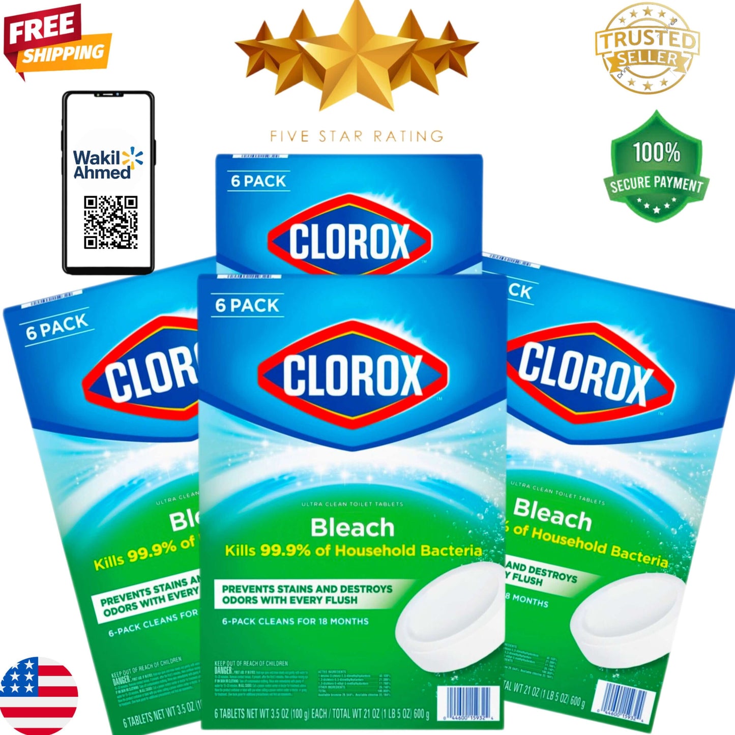 Clorox Toilet Bowl Cleaner Tablets Bleach – Ultra Clean & Long-Lasting