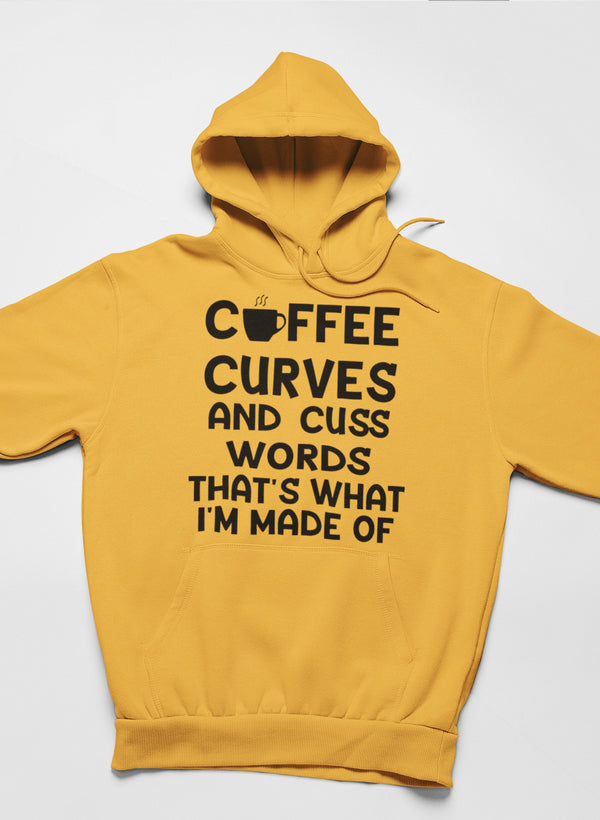 Coffee Curves & Cuss Words Hoodie-1