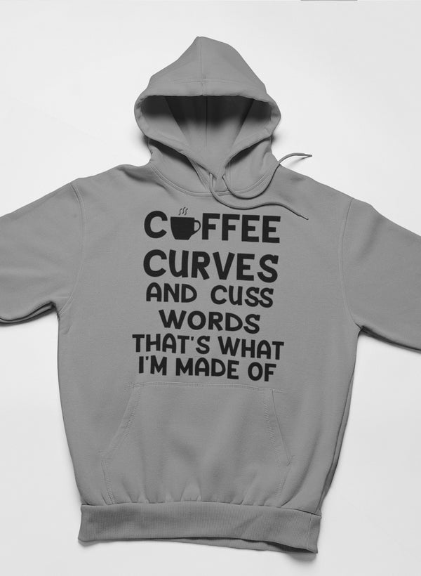 Coffee Curves & Cuss Words Hoodie-0