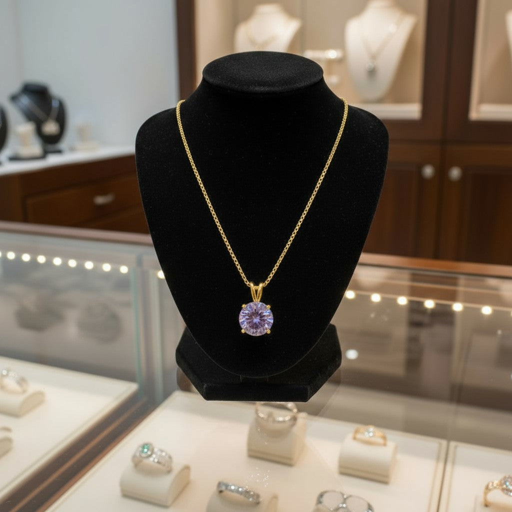 "Circle of Life" Round Portuguese Cut Cremation  Pendant 8MM