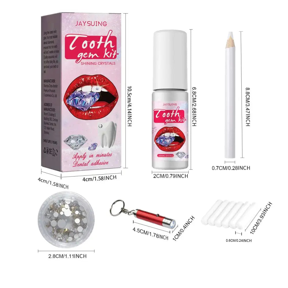 Complete Tooth Gem Kit with Adhesive and Light