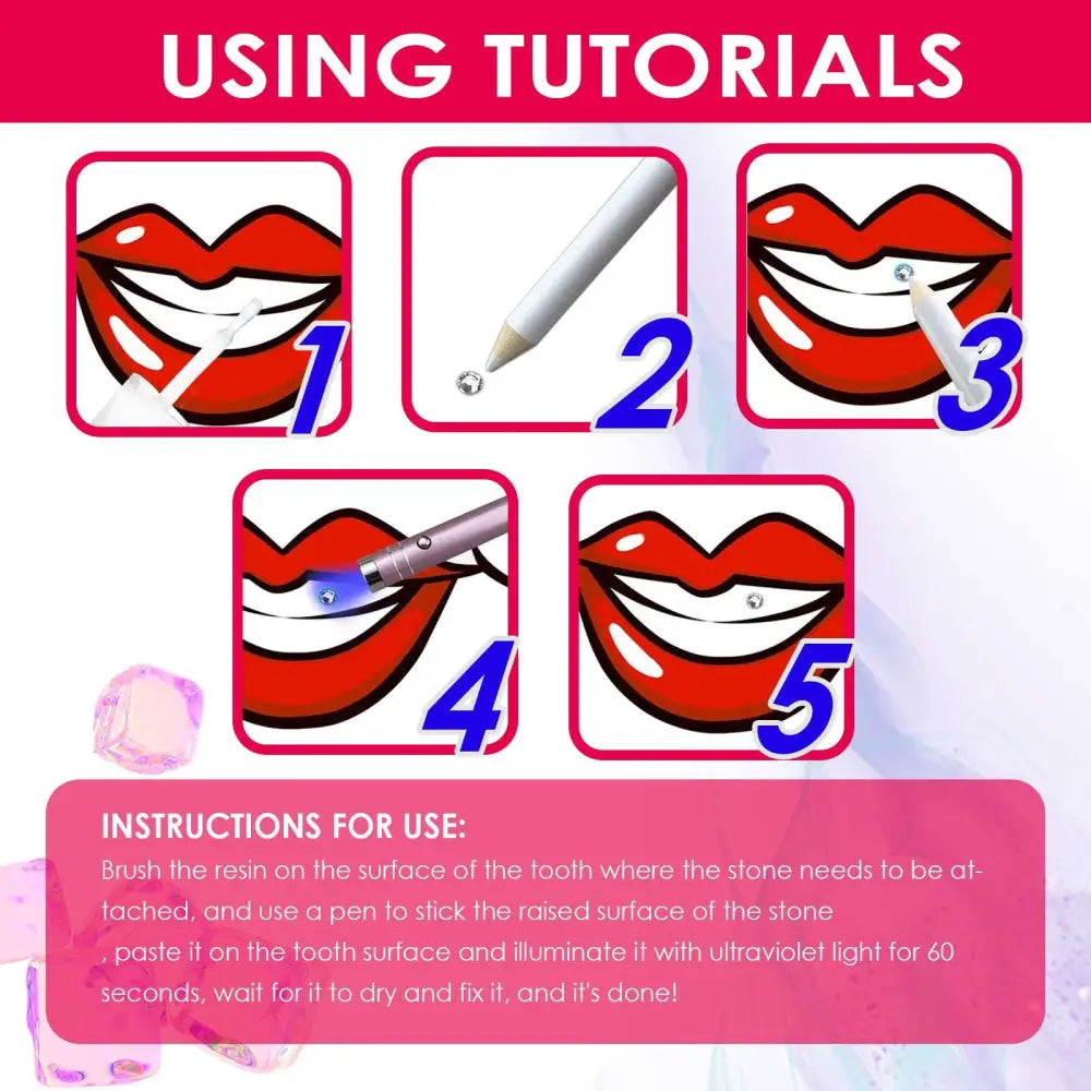 Complete Tooth Gem Kit with Adhesive and Light
