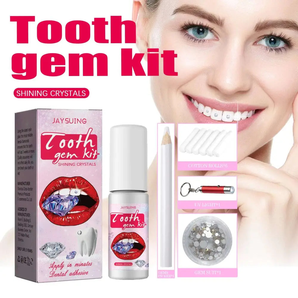 Complete Tooth Gem Kit with Adhesive and Light