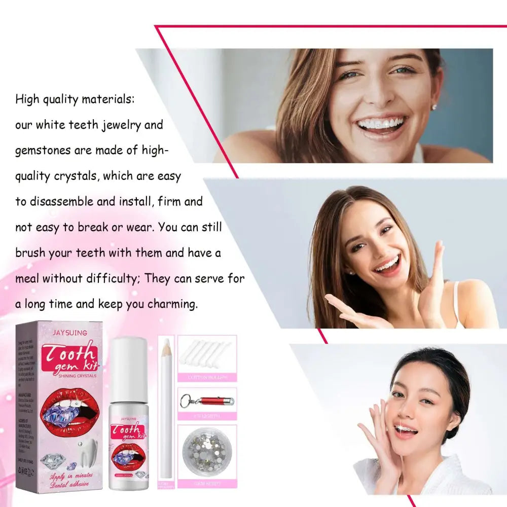 Complete Tooth Gem Kit with Adhesive and Light