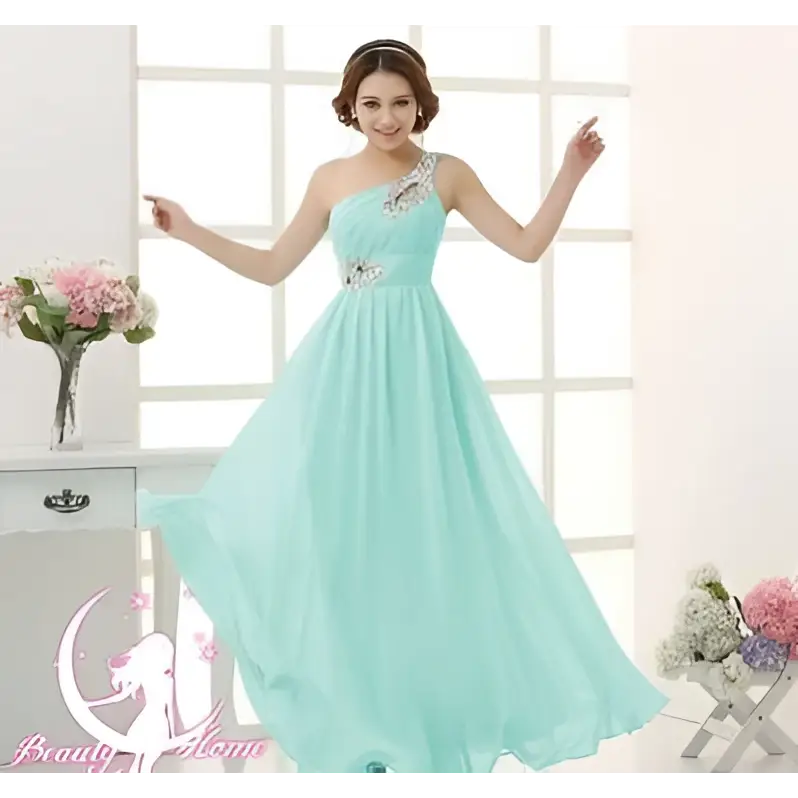 Coral Pink Embellished Chiffon Evening Dress